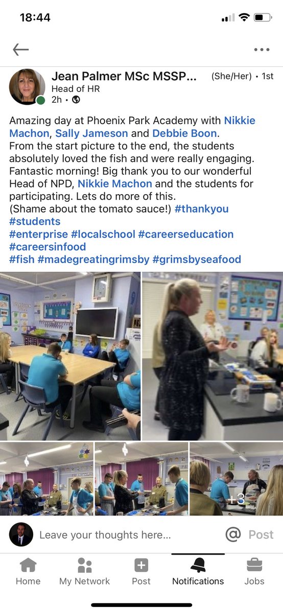 Phil_Burns81's tweet photo. Today we had guests from Iceland Seafood UK talking to students about #careers and #opportunities. The aroma was mouth watering and everyone commented on the delicious dishes that were prepared. What a morning me had! https://t.co/vggmHVcx0G