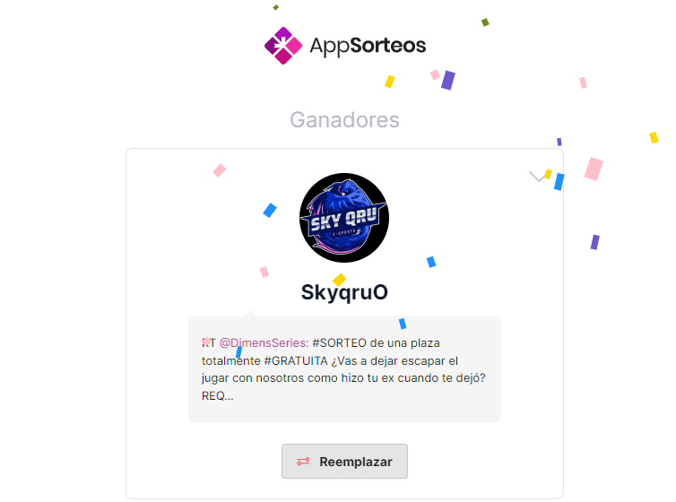 Es un pájaro? Es un avión? No, es <a href="/SkyqruO/">SkyQru_Oficial</a> ganando nuestro #SORTEO !🥳

Enhorabuena por ganar y que el resto no se deprima porque... 

¡¡¡¡¡¡¡TENÉIS UN 5⃣0⃣% DE DESCUENTO EN EL PRECIO DE LA ENTRADA!!!!!!!