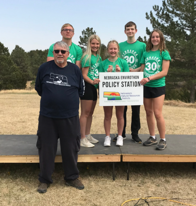 LoupCityPS's tweet photo. The State Envirothon was held at Camp Comeca on Wed., April 27th.  2 teams qualified to compete in the event.  Each team completed 6 tests and also did a presentation on reducing food waste. Loup City Team #2 (Ellie, Ella, Chase, Dylan, and Landri) placed 1st on the Policy test. https://t.co/HXvA9mGqqa