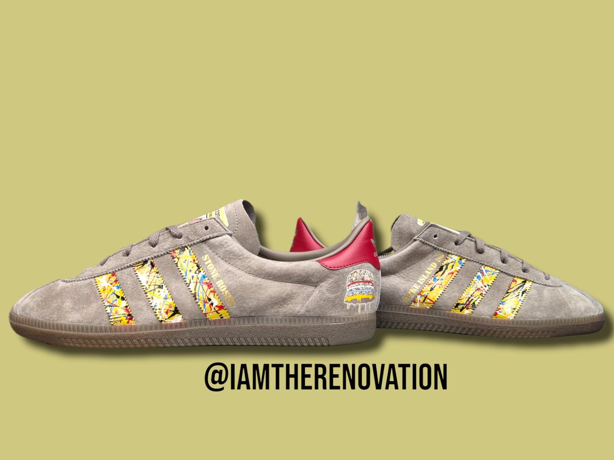 Iamtherenovati1's tweet photo. Adidas Lone Star - Spike Island Custom. 

The Lone Star 🌟 are such a lovely looking well made shoe, leanding itself perfectly for this custom. 

DM for details ✌

#iamtherenovation #spikeisland #adidaslonestar #cityseries #stoneroses #3stripes #3stripecustom #iwannabeadored https://t.co/V5nMOHv9bl