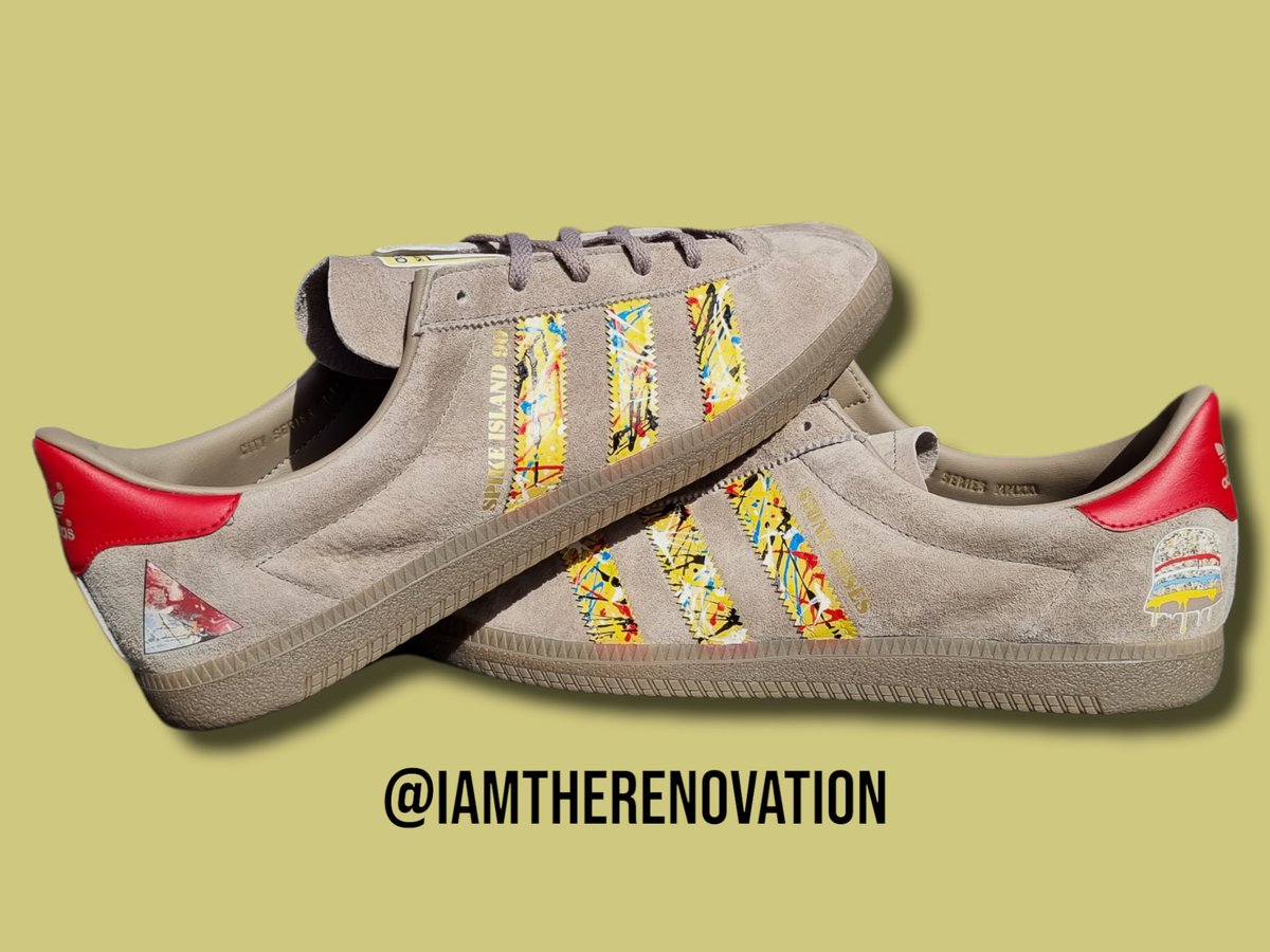 Iamtherenovati1's tweet photo. Adidas Lone Star - Spike Island Custom. 

The Lone Star 🌟 are such a lovely looking well made shoe, leanding itself perfectly for this custom. 

DM for details ✌

#iamtherenovation #spikeisland #adidaslonestar #cityseries #stoneroses #3stripes #3stripecustom #iwannabeadored https://t.co/V5nMOHv9bl