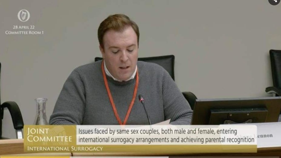 Super proud of my fellow dads Gearóid Kenny Moore and @ShaneLennon representing @IrishGayDads and our families at the Joint Oireachtas Committee on International Surrogacy. And equally @SeamusKearney with countless hours of prep behind the scenes. I'm in awe of you three guys.
