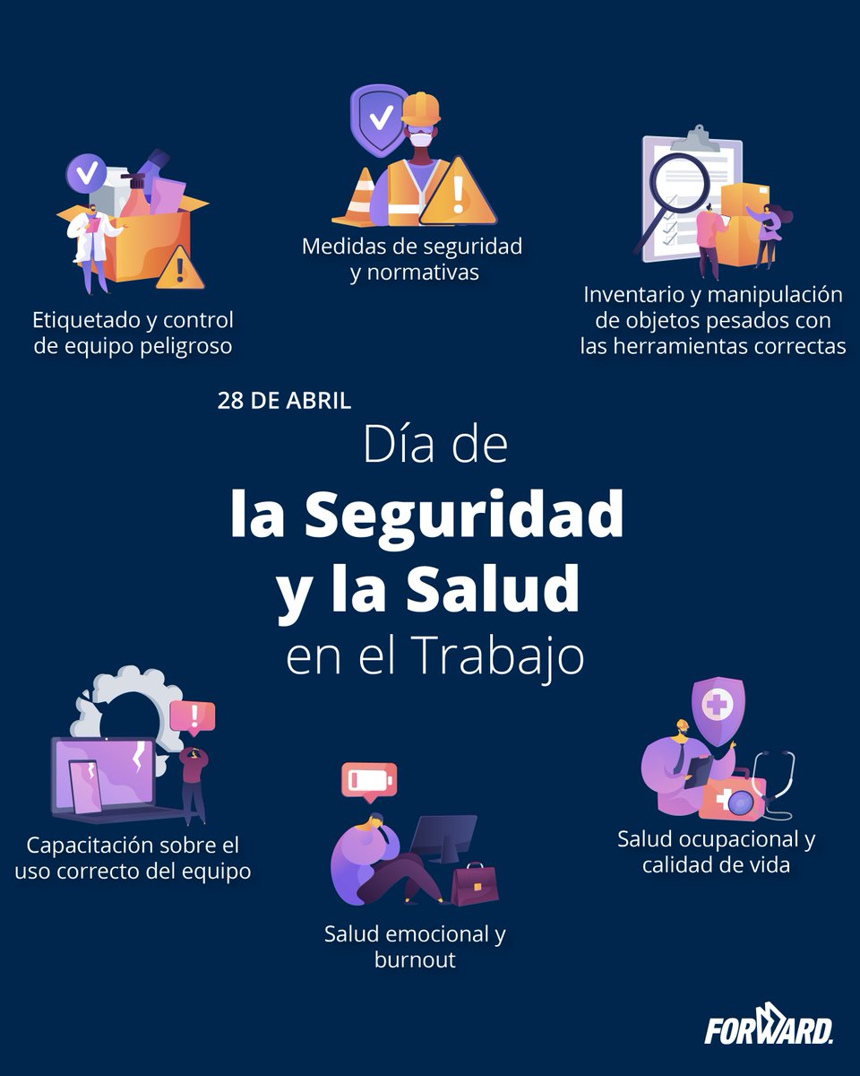 FWD_mx's tweet photo. Día de la #Seguridad y la #SaludenelTrabajo 👷‍♀️⚠️ | Las organizaciones deben de comprometerse a mantener al colaborador seguro física y emocionalmente previniendo accidentes, mal ambiente laboral, desmotivación y agregando la inclusión como una práctica diaria. 😉

#FWD #Normativa https://t.co/DXFRWXdGUx
