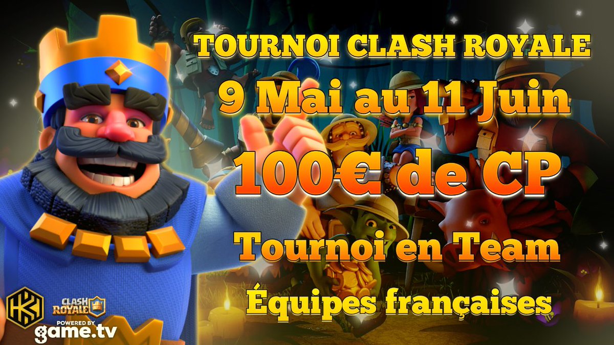 HanekiCorp's tweet photo. 🏆 Tournoi @ClashRoyaleFR 🏆

Nouveau tournoi en team sur le serveur Haneki ! 🎉

🔸 Du 9 Mai au 11 Juin
🔹 Teams de 8 à 10 joueurs
🔸 100€ de CP 

Plus d’informations et inscriptions sur notre serveur: https://t.co/GA5mIVwbCn https://t.co/Hw7if7YvLV