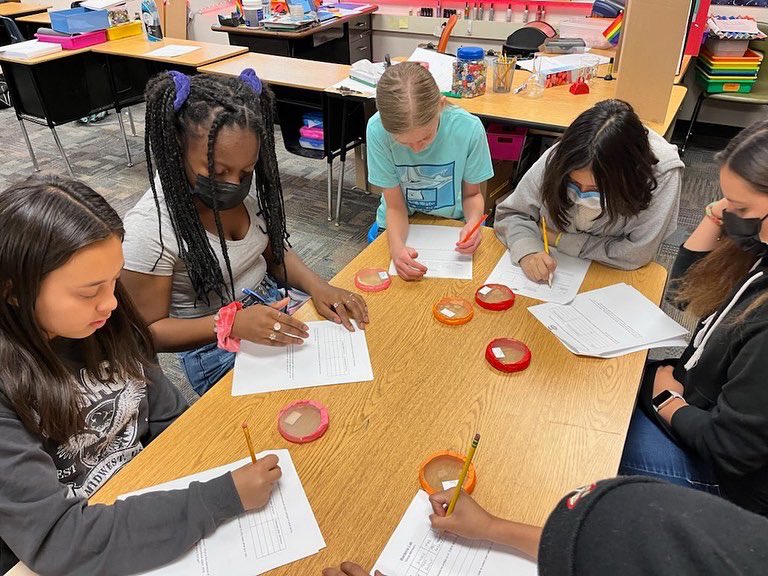 6th graders are working on their bacteria labs in science today!