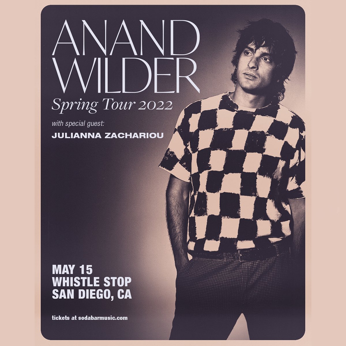 SODA BAR (@sodabarsd) on Twitter photo 5/15 <a href="/whistlestopbar/">whistlestopbar</a> – <a href="/AnandWilder/">Anand Wilder</a> (ex-<a href="/Yeasayer/">Yeasayer</a>) w/ Julianna Zachariou (<a href="/J_Zachariou/">Julianna Zachariou</a>) • 🎟: link.dice.fm/e095b9ea9399 5/15 <a href="/whistlestopbar/">whistlestopbar</a> – <a href="/AnandWilder/">Anand Wilder</a> (ex-<a href="/Yeasayer/">Yeasayer</a>) w/ Julianna Zachariou (<a href="/J_Zachariou/">Julianna Zachariou</a>) • 🎟: link.dice.fm/e095b9ea9399