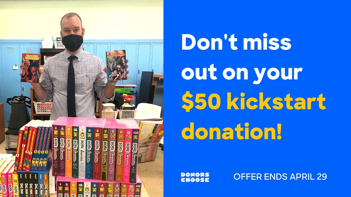 📣 Calling all Public School Teachers 📣

Tomorrow is your last chance to get a guaranteed $50 donation when you post your first DonorsChoose project for the school year: donorschoose.org/teachers?rf=dc…
