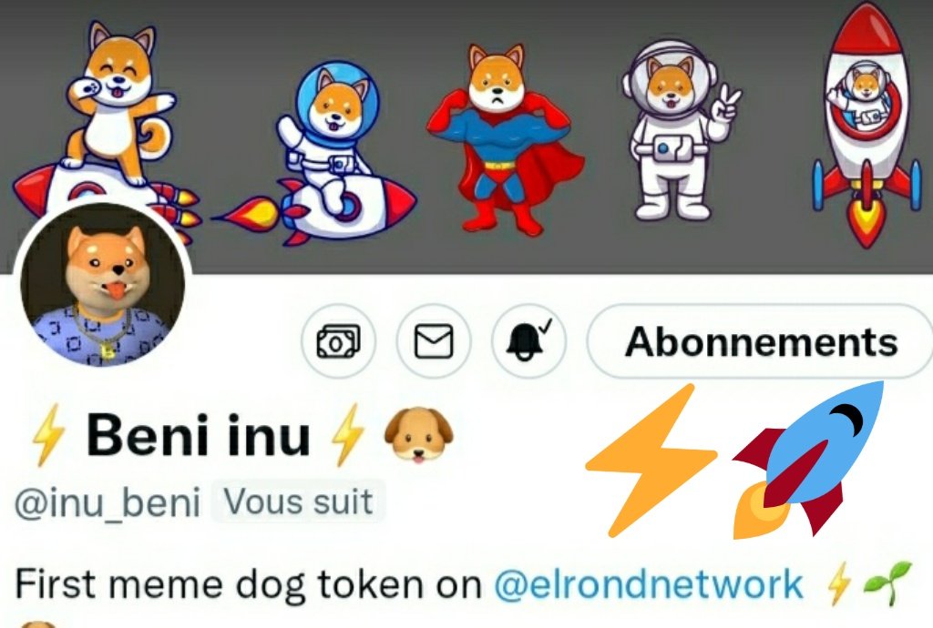 🎁Giveaway Time🎁 
Partnership with @inu_beni🐶
⚡MeMe Projet that i personally support🤝like for <a href="/whale_coin/">Elrond WhaleCoin</a>🐳
⚡only on @ElrondNetwork

🏆10 winners X10 000 $BENI

1️⃣FLW Me &amp; @inu_beni
2️⃣❤+RT🔄
3️⃣Tag Friends &amp; Join Us 
t.me/beniinu
beniinu.com
#Beni_inu