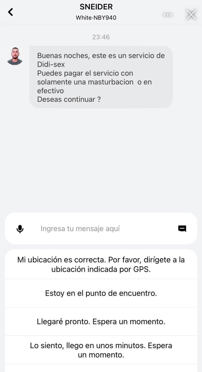 MONYRODRIGUEZOF's tweet photo. Tantas cosas que pasan cuando se pide servicio a la plataforma @didicolombia. Una joven pidió un carro y esto le escribió el tipo al aceptar el servicio. Miserable, infeliz. Son muchas y constantes las quejas sin que esta gente haga algo. https://t.co/MGNu4VKSoJ