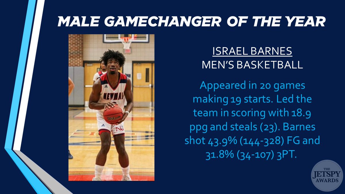 NewmanJetsSAAC's tweet photo. The Male Gamechanger of the Year goes to ISRAEL BARNES - MEN'S BASKETBALL 

#gojets #jetpower https://t.co/IG4KtOub9H