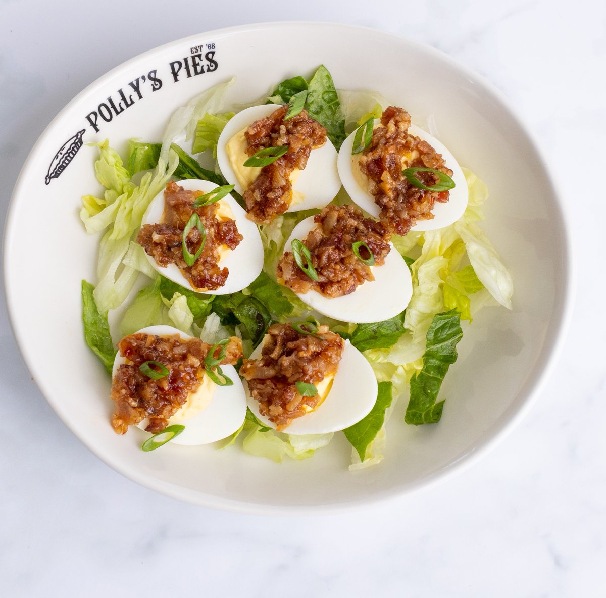 Pollyspiescafe's tweet photo. Our house-made bacon jam puts our Deviled Eggs over the top!
Any idea what our secret ingredient is? ๐
#pollyspies #saveroomforpie https://t.co/quRQsuUNUX