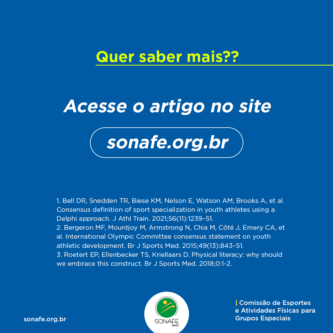 Você sabe o que é especialização esportiva precoce?
Confira o artigo no site:
sonafe.org.br/noticia/o-que-…

Curtiu? Compartilhe ! 

#sonafebrasil #fisioterapiaesportiva #crianca #adolescente #especializacaoesportiva #evidenciacientifica