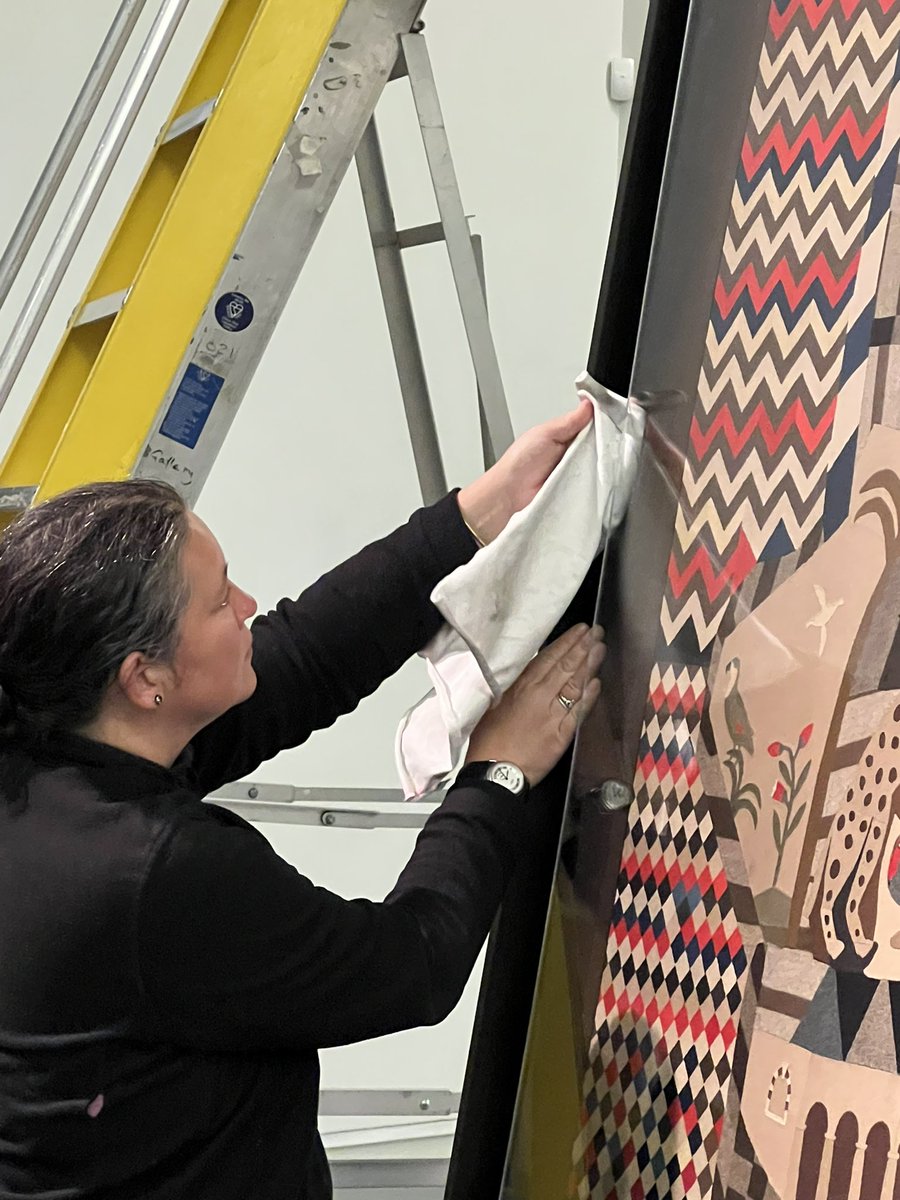 SF_Conservation's tweet photo. Out and about last two days - condition checking and assisting with install @aberystwytharts #Celf100 #Art100 yesterday @AmgueddfaCymru @NatHistConserve @NMWPrevCons https://t.co/hjMUrx0ZBu