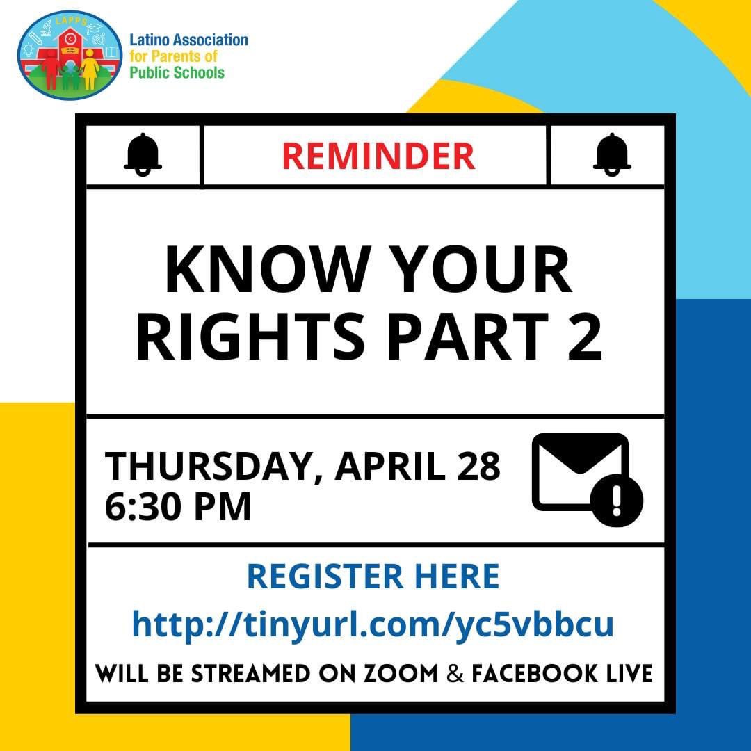 lappsga's tweet photo. #EdFact: How Schools Work via “Know Your Educational Rights 🅿️t. 2”🧃🎬
🎥 LIVE: https://t.co/iC9nE0nbo3 - En VIVO❣️
🔗: https://t.co/hj7pbLINNt - register for our newsletter for the opportunity to win🪁
#Equity4ALL☀️🌱 https://t.co/8Du88lWOs9