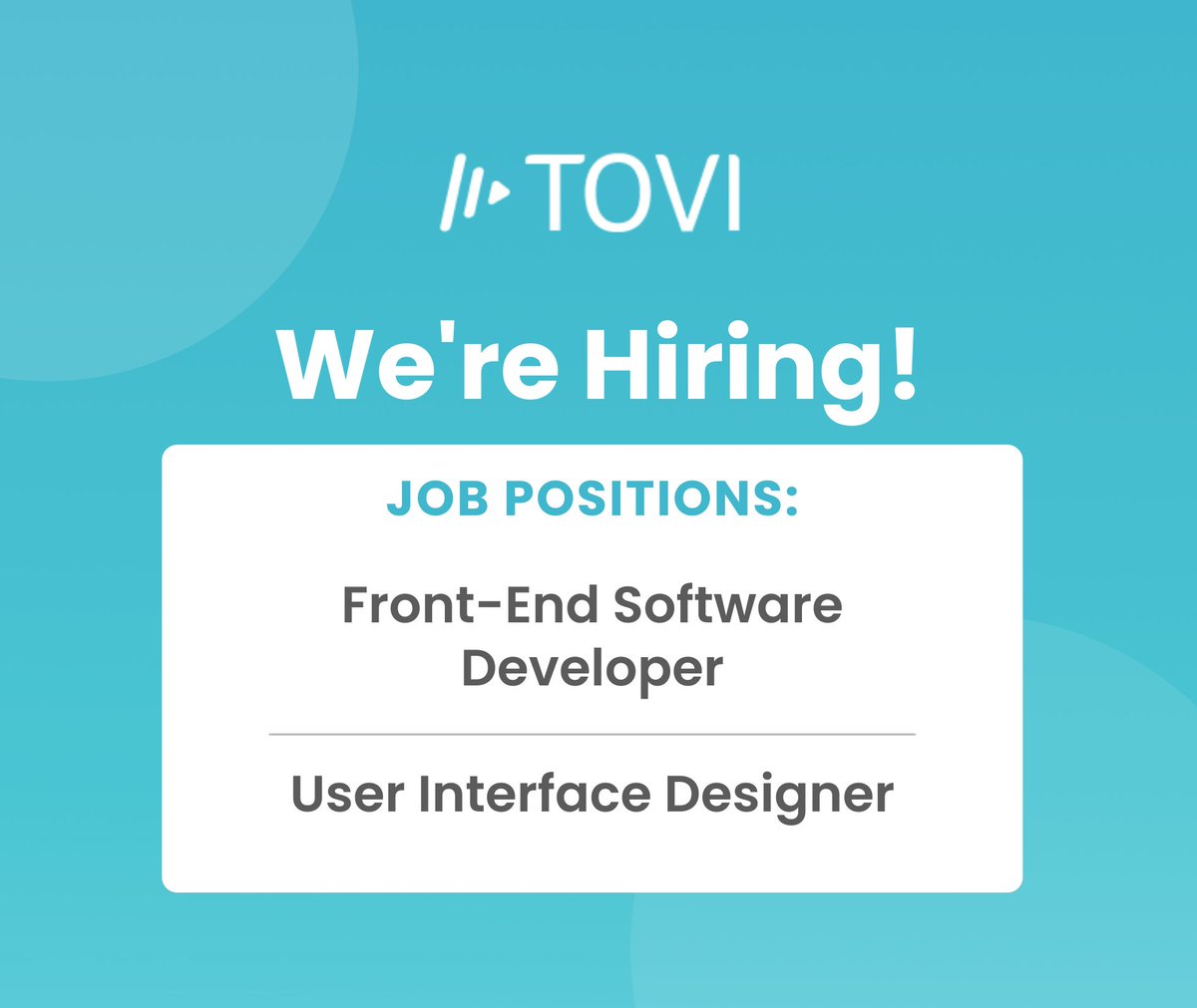 If you are passionate about helping others and want to make a significant impact on a new product, we want you! Here's the link to learn more about our current openings and apply: tovifit.breezy.hr 

#JobOpportunity #NowHiring