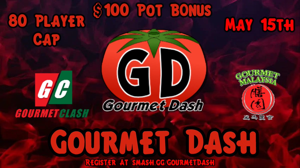 We are doing a giveaway for a free entry fee to Gourmet Dash.
How To Enter:
Like ♥️
Retweet 🔁
Tag 2 Friends 👥

The Winner Of The Giveaway Can Also Give Their Free Venue Fee To Someone Else. Giveaway ends on May 3rd at 8pm EST.  smash.gg/tournament/gou…