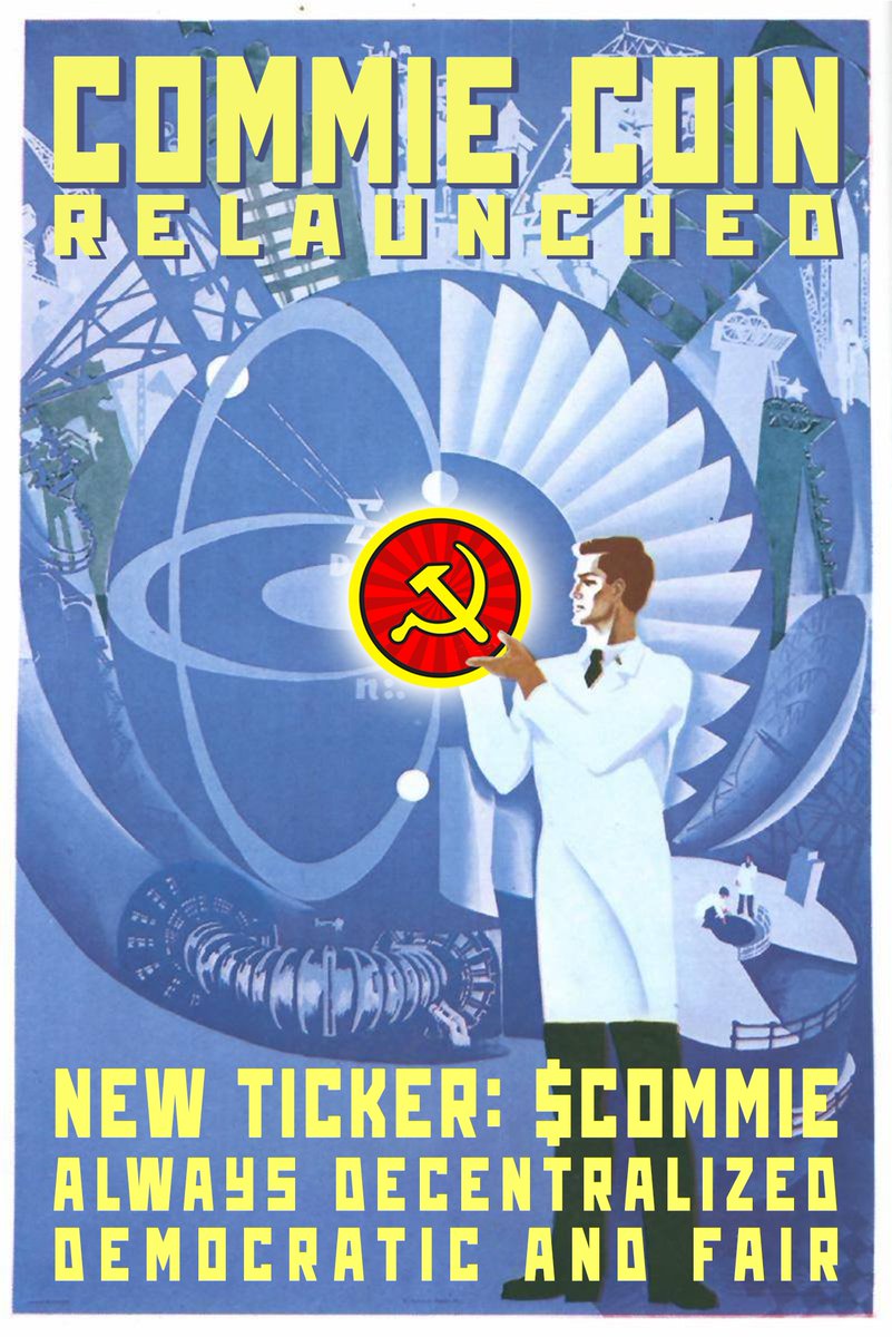 EyesssP's tweet photo. 💫New #CommieCoin #NFTs💫
3x free giveaways on our discord channel:
https://t.co/RyNjRoXpdu
Commie Coin #010
Commemorating our relaunch and new $COMMIE ticker!
$COMMIE $Algo #Algorand #AlgoNFT #Nftarts #CommieCoinMemes #fuckputin
@commie_coin https://t.co/0sFGjp468X