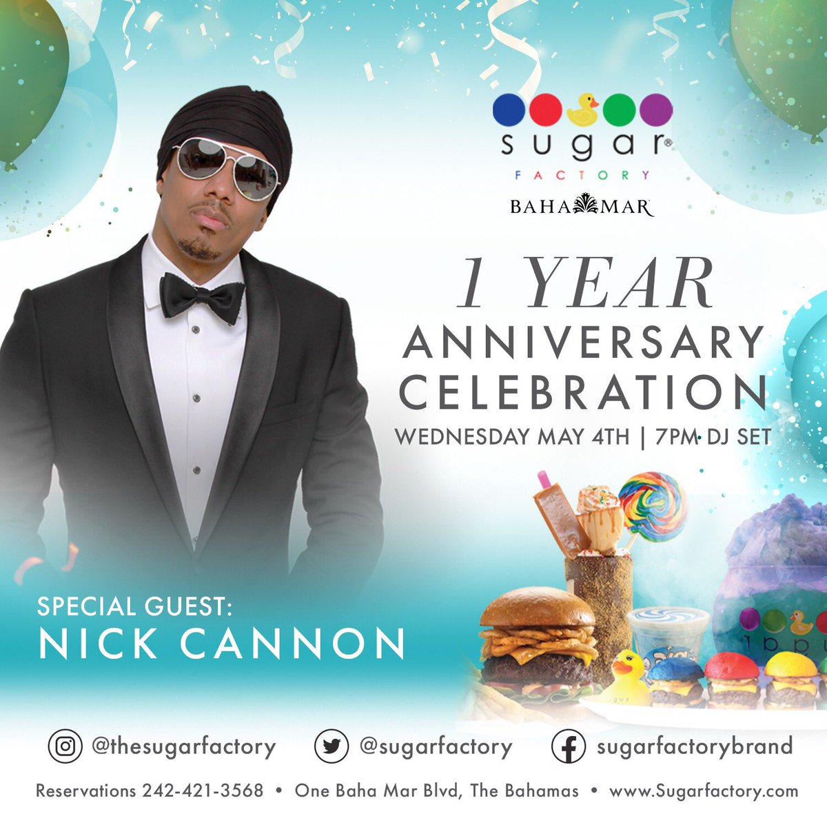 Join us for the one year anniversary!! 🎉 <a href="/SugarFactory/">SUGAR FACTORY</a> Go to sugarfactory.com for full details #ncredibe #thesugarfactory