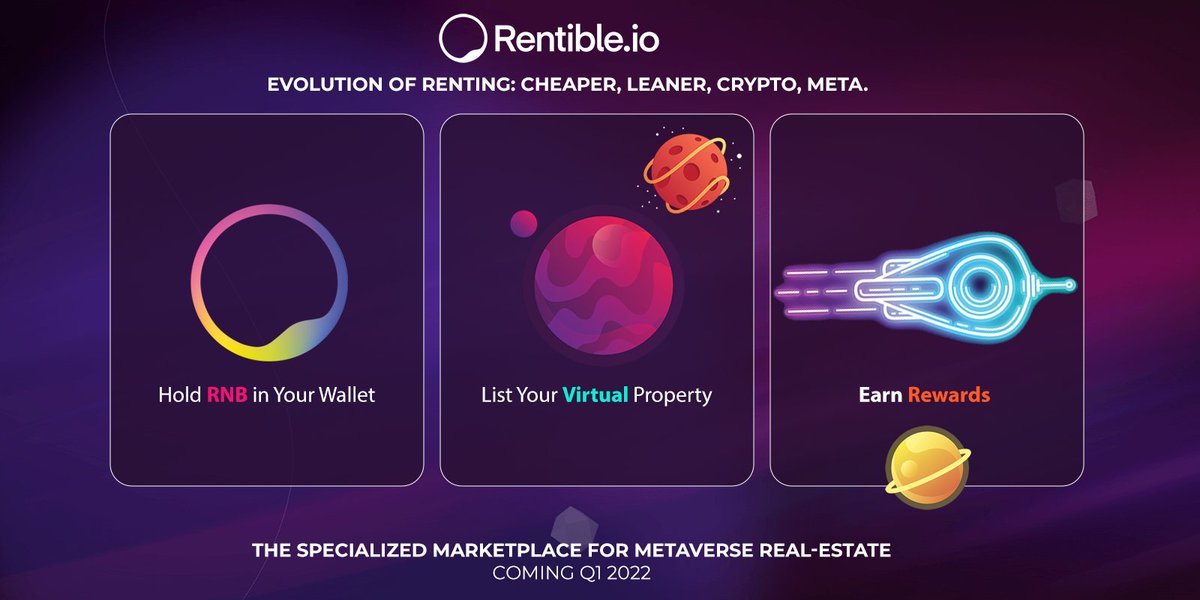 ReySantoscrypto's tweet photo. $RNB is the utility token of the @Rentible_io platform. The first mainstream platform for sending/receiving rent payments in crypto
Official beta release celebration event with Buyback & Burn coming!
#Rentible - the Evolution of Renting: Cheaper, Leaner, #Crypto, #Metaverse 🪐 https://t.co/TKz5ZUamMr