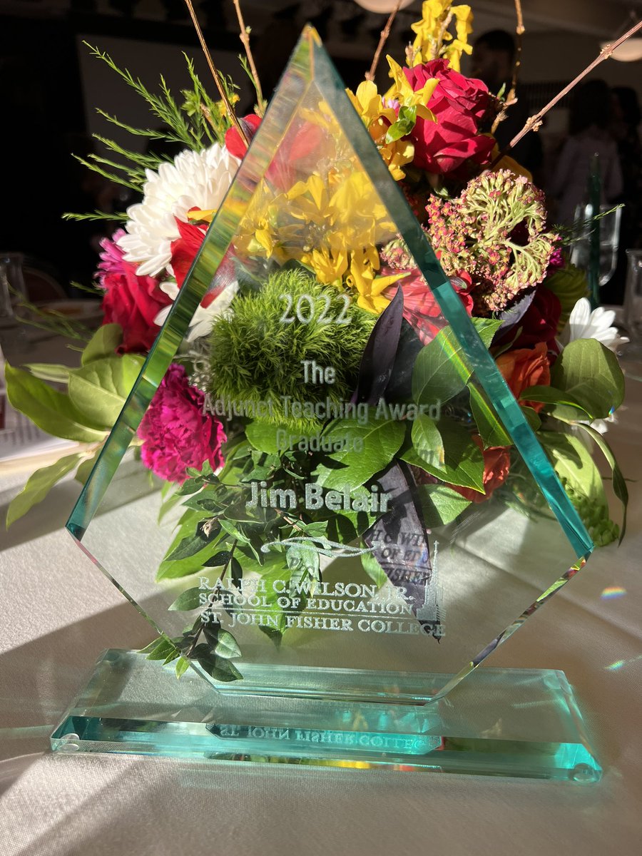 jim_belair's tweet photo. Thank you St John Fisher College School of Education. I am honored to receive this award! https://t.co/426eF5eX5t