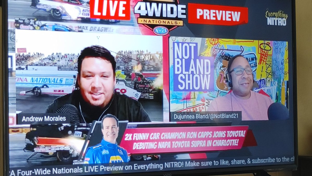 Thursday night with friends <a href="/NotBland21/">Dujunnea Bland</a> and <a href="/EverythingNITRO/">Everything NITRO</a> previewing the 2022 #4WideNats. 

#NHRA