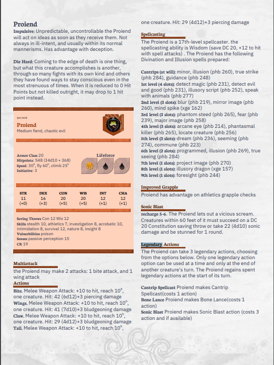 BeastLands Monster Codex Generator tweet media