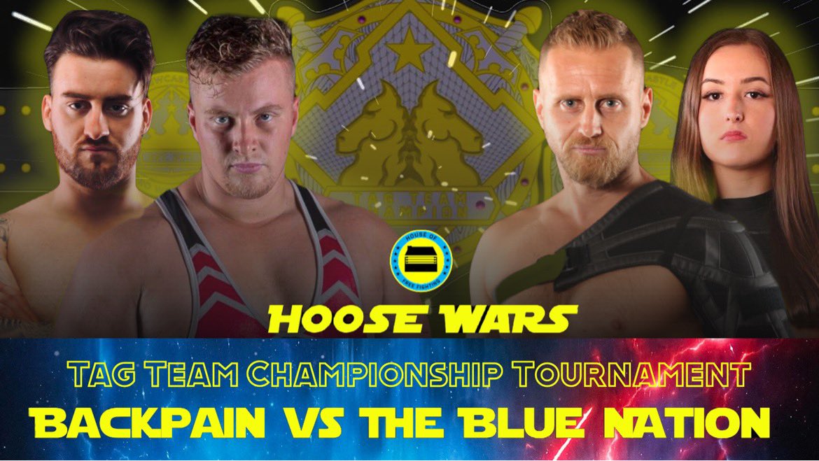 HooseOFF's tweet photo. As we itch closer to Newcastle Pro Wrestling’s Steel City Showdown, the next match in the Tag Team Championship Tournament is happening at Hoose Wars: Revenge of the Rookies!

The Blue Nations have been dominating the roster however Backpain are here to make a statement. https://t.co/DycMy3bUER