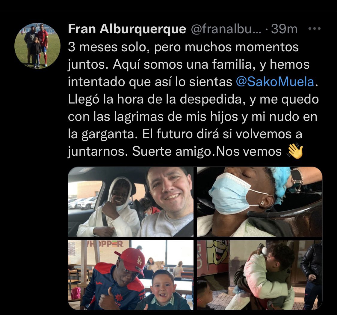 El mejor presidente que he conocido desde que jugaba al fútbol
personas que me hicieron sentir como en casa, haciéndome sentir parte de ellos
gracias por la confianza que me has brindado, gracias a ti he vuelto a sonreir, me has dado la oportunidad de ser parte de este grupo ❤️