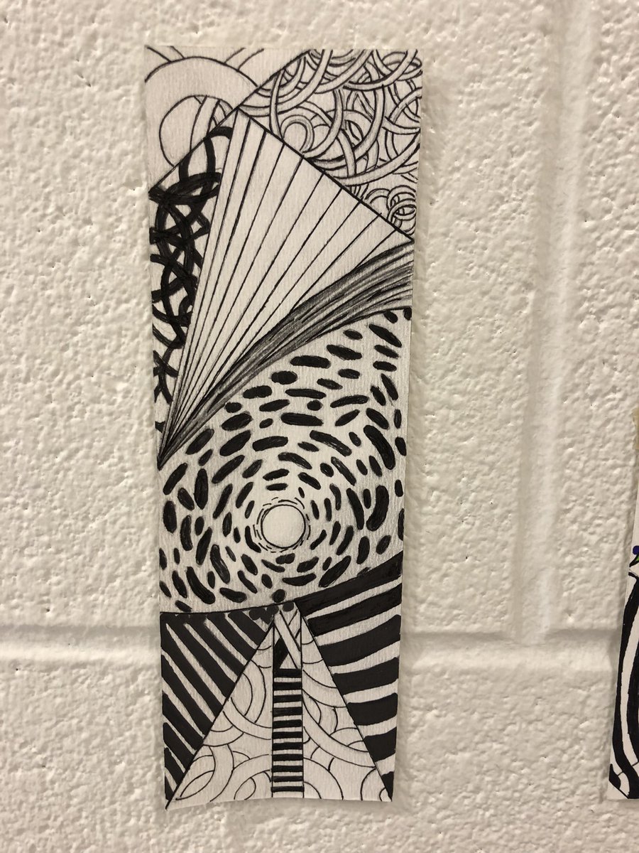 CBrown267's tweet photo. Had a little hiatus on here as I finished an LTO and transitioned back into OTing, but been engaged with some incredible activities! Thought I’d share some of the great work from the last art project I did with the 8s #zentangles #MentalHealthMatters #VisualArt #focalpoint https://t.co/rmfFBhYi9i