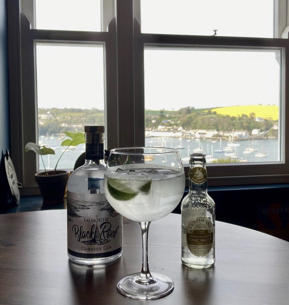 Delighted to see our #falmouthblackrockgin <a href="/falmouthgin/">Falmouth Black Rock Cornish Gin</a> available in <a href="/TheBoathouseFal/">The Boathouse</a> - stunning view to enjoy a perfect G&amp;T ! #craftgin #cornishgin #falmouthgin #cornishandproud