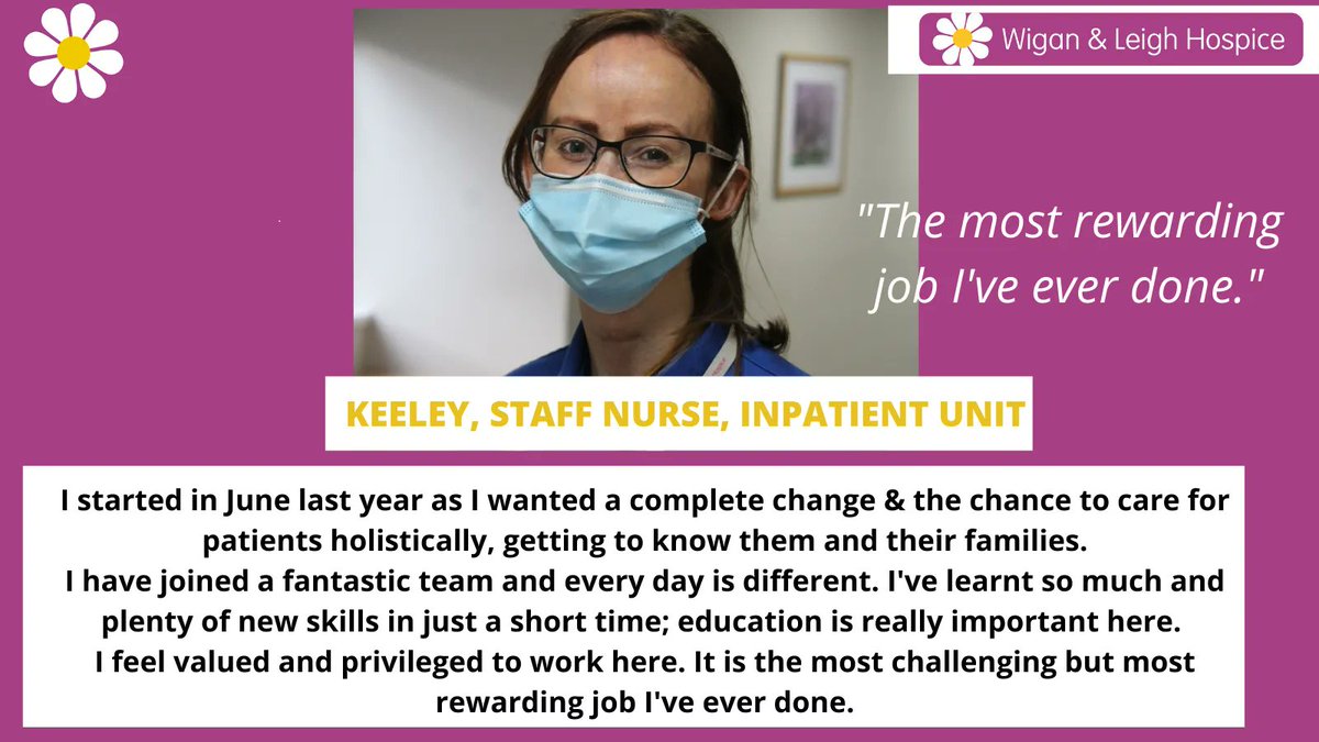 We're looking for 2 nurses to join our ward team to help us provide excellent palliative care to patients and their families, with care, compassion &amp; dignity.
For more info see: buff.ly/38wbCaQ #nursejobs #nursingjobs #jobsinnursing #hospicejobs #nursing #wigan #leigh