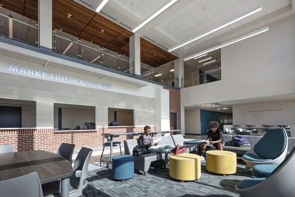 CorganInc's tweet photo. The Barbara Jordan Career Center has been awarded Outstanding Project in Learning by Design’s Spring Showcase. Corgan partnered with @HoustonISD to create a place for students to become the next generation of innovators and entrepreneurs. https://t.co/5bQ1knoa4I #education #CTE https://t.co/7pbcibytrw