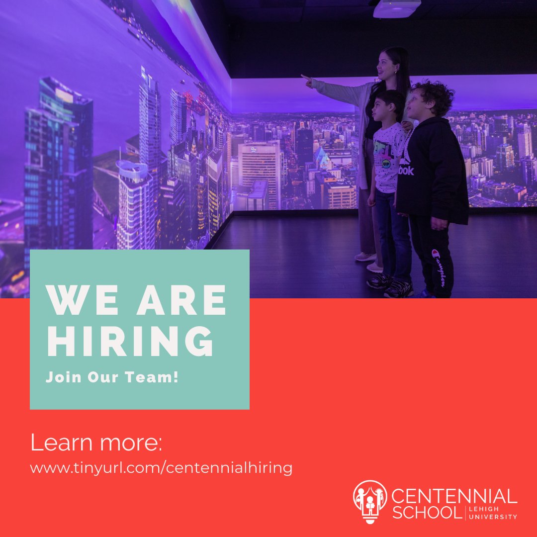 One of the benefits of working at Centennial School is that we get to take our students to places in our new Immersive Learning Center! We are looking to hire teacher interns and associates who are interested in a FREE Master's Degree from @lehighedu! #nicematters