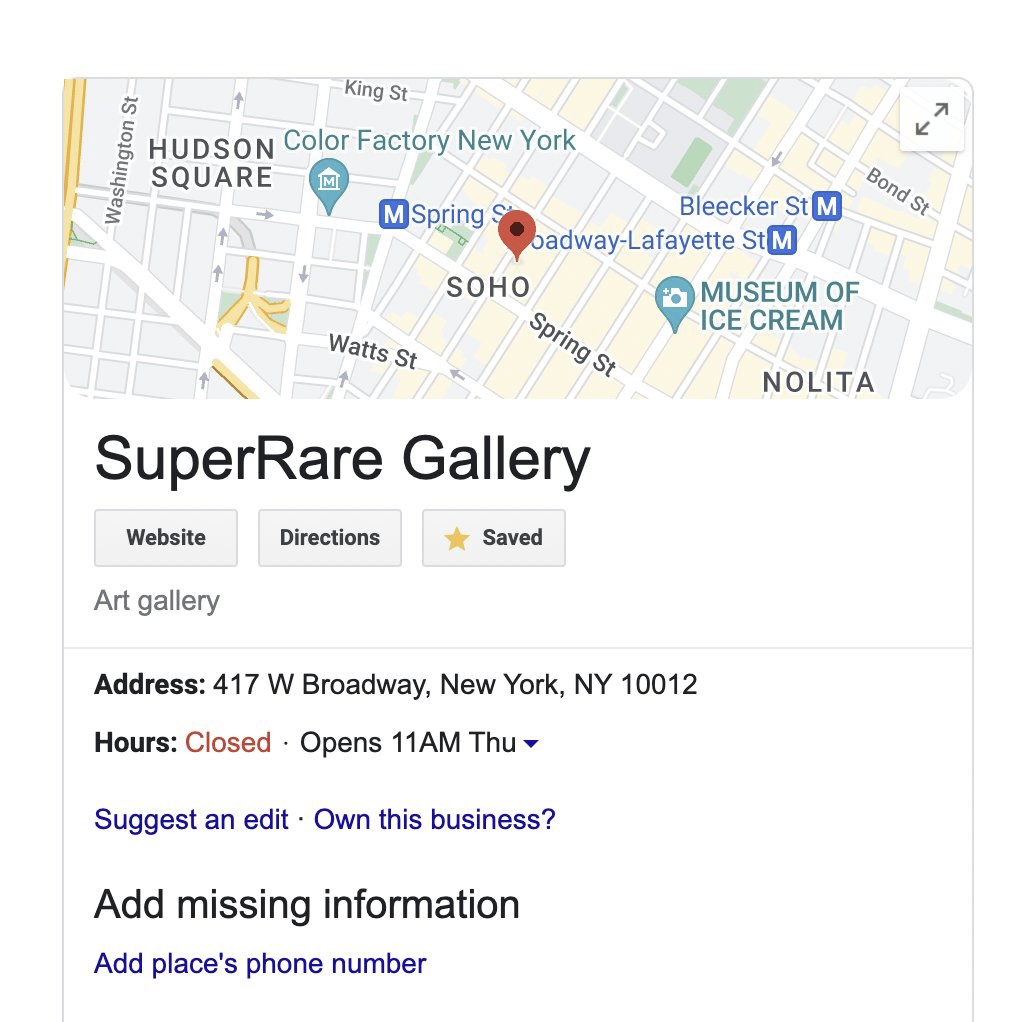 Guess the news' outttt

SuperRare Gallery™️ 
COMING SOON to SoHo New York City on May 19
!!!!!!!!!!!