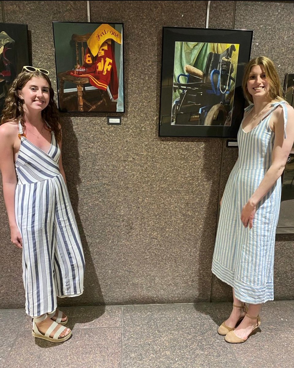 Two of our #FirebridArt winners at the 2022 Ohio Governor's Youth Art Exhibition. Thrilled that their work was displayed together. Congratulations! #arteducation #arteducationmatters #arted #highschoolart