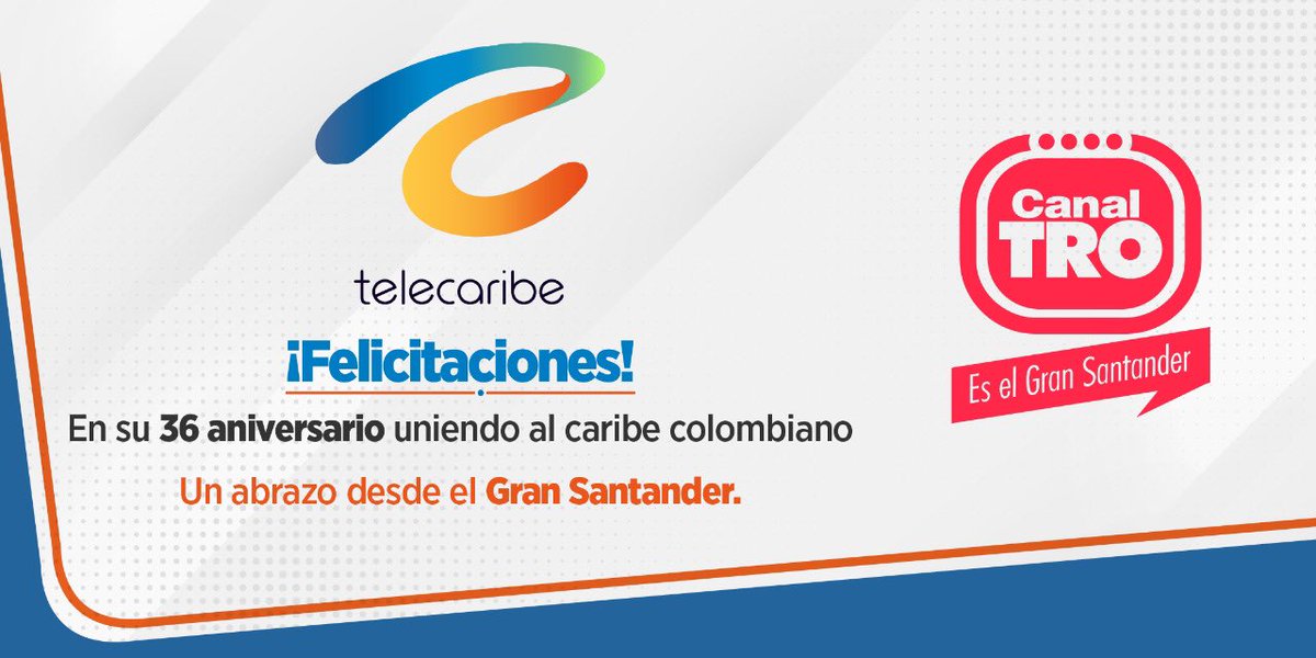 AmandaJaimesM's tweet photo. La señal que une al Caribe colombiano en una sola región cumple 36 primaveras. Un saludo al equipo de @CanalTelecaribe y su gerente @Mabelmoscote1, que le apuestan a tejer la cultura y la tradición de esta parte del país a través de la pantalla regional. ¡Felicitaciones! 👏🏻👏🏻👏🏻 https://t.co/LPkoviJbHX