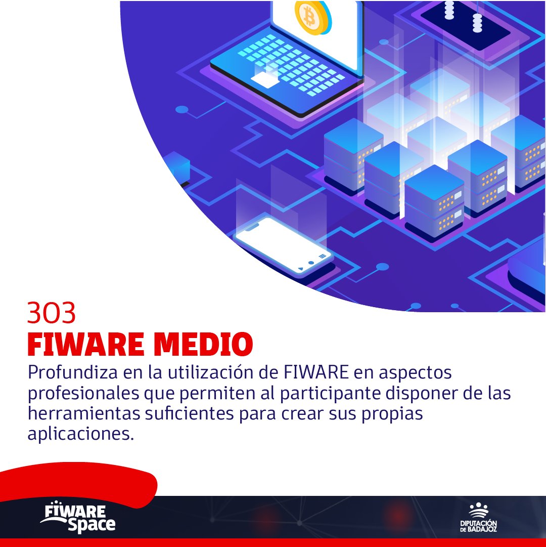 FIWARESpace's tweet photo. ¿Qué cursos ofrecemos en #FIWARESpace?

🔵 303 FIWARE MEDIO
🔗 https://t.co/vbS1ZhNbq8

🔵 304 FIWARE AVANZADO
🔗 https://t.co/giYXfBGdnS

🔵 305 Conexión de Sensores a FIWARE
🔗 https://t.co/nwDPRveSZe

🔵 310 Visualización de datos FIWARE con Grafana
🔗 https://t.co/pDcZBb4pkB https://t.co/M0tprxCIqz