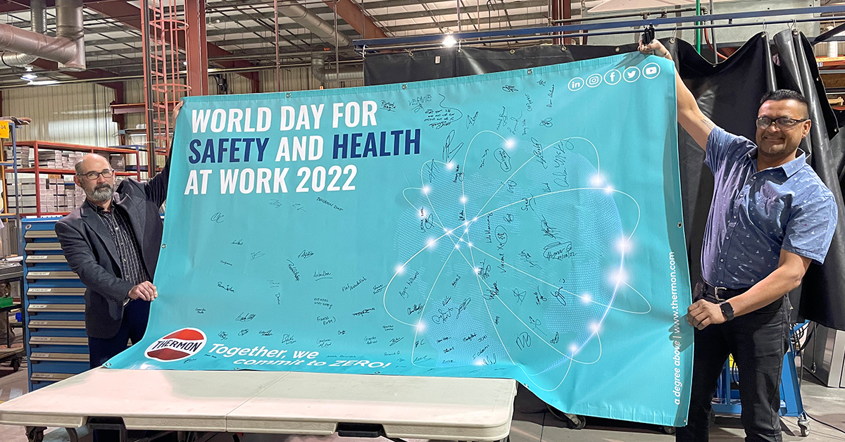 ThermonINC's tweet photo. Today marks World Day for Safety and Health at Work, a day to recognize and promote the prevention of occupational incidents globally. At Thermon, safety is a core value. We are committed to a safety culture of zero harm.
#thermon #safety #worldsafetyday #healthandsafety https://t.co/yF3zYk9eJP