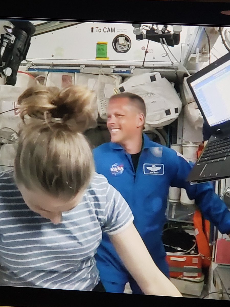 CoachDebHines's tweet photo. At 7:45 last evening, my nephew Bob Hines entered the International Space Station after docking 2 hours earlier. #Thankful . May science be always respected and used for the collective good. Thank you science educators for inspiring our kids to believe they can reach the stars. https://t.co/0Jf56PF56q