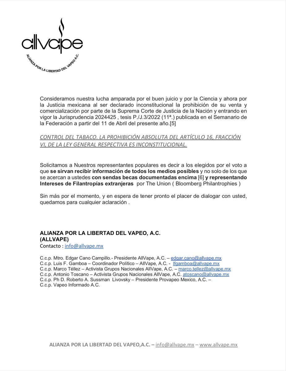 allvapemx's tweet photo. Lamentamos que el poder legislativo sea un brazo más del ejecutivo. Nos han dado la espalda a los usuarios de vaporizadores que optamos por una alternativa 95% menos nociva que el tabaco de acuerdo a cientos de estudio científicos. ¿Para quién legislan? #ProhibidoProhibir https://t.co/GXtBfc7buV