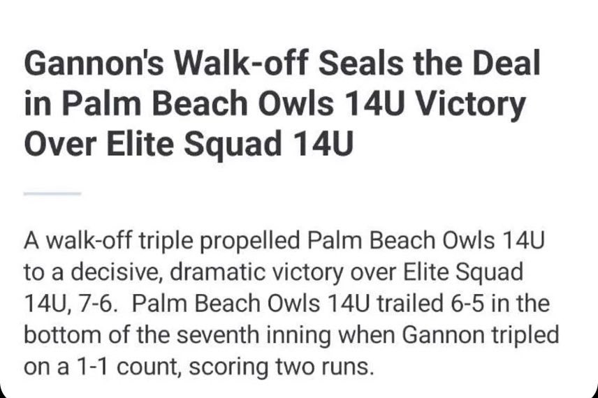 When our players get underestimated 👇💪

With her team down by one, 14-year old Fiona stepped up to hit as the other team’s coach told the pitcher to throw down the middle because “it’s just a girl.” With the next pitch, she hit a walkoff triple to the wall to win the game 💯
