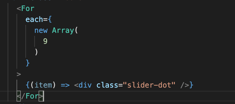 #30daysSolidJs 
<a href="/solid_js/">SolidJS</a>

Day 4: Bouncing back to day 4 after recovering from two days of bad health. Replaced the repeating components using the <For> tag this reduced the amount of repeated code.