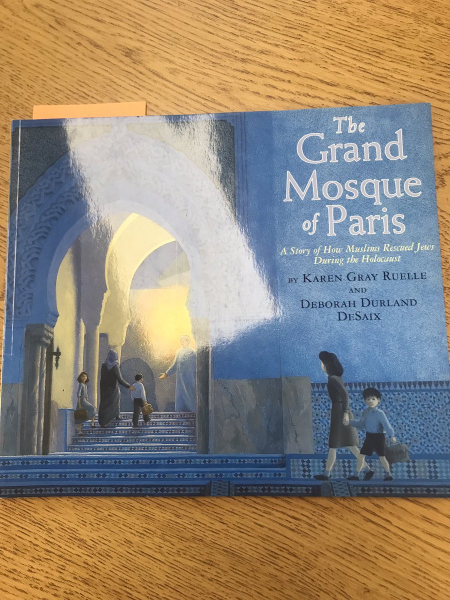 ReadingFitz's tweet photo. Today we read the incredible true story of the Grand Mosque of Paris, a book about how Muslims helped save the lives of Jews in France during WWII. If you teach WWII, this is definitely a book to read with your class! #grandmosqueofparis #multiculturalmustangs @OakRidgeNPD117 https://t.co/DB9EcEWj3a