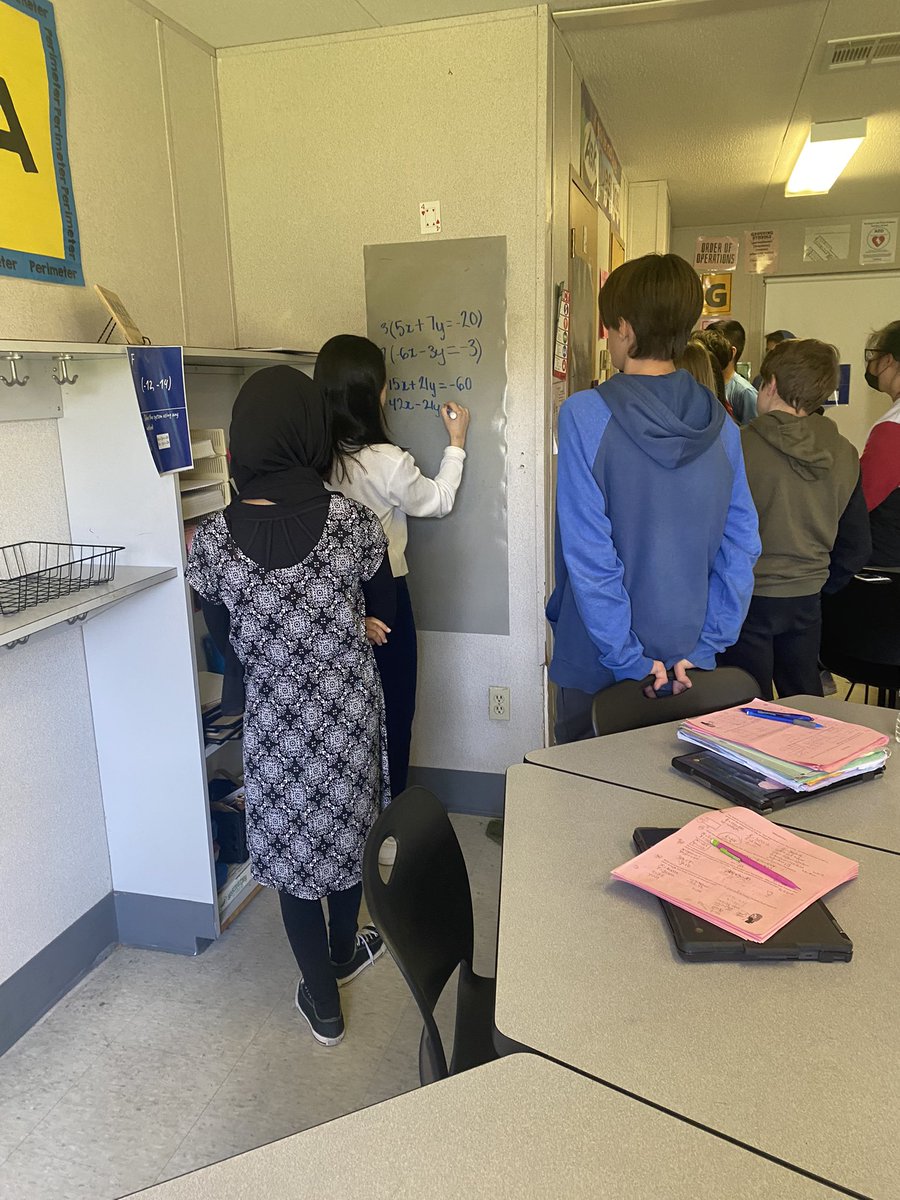 Are you using vertical whiteboards yet? Ms. Volm’s <a href="/ericavolmNPSD/">Erica Volm</a> class is loving the collaboration and movement within their 90 minute block! #MathKnights <a href="/PennbrookNPSD/">PennbrookMiddleSchoolNPSD</a> <a href="/RcRousseau/">ReBecca Rousseau</a>