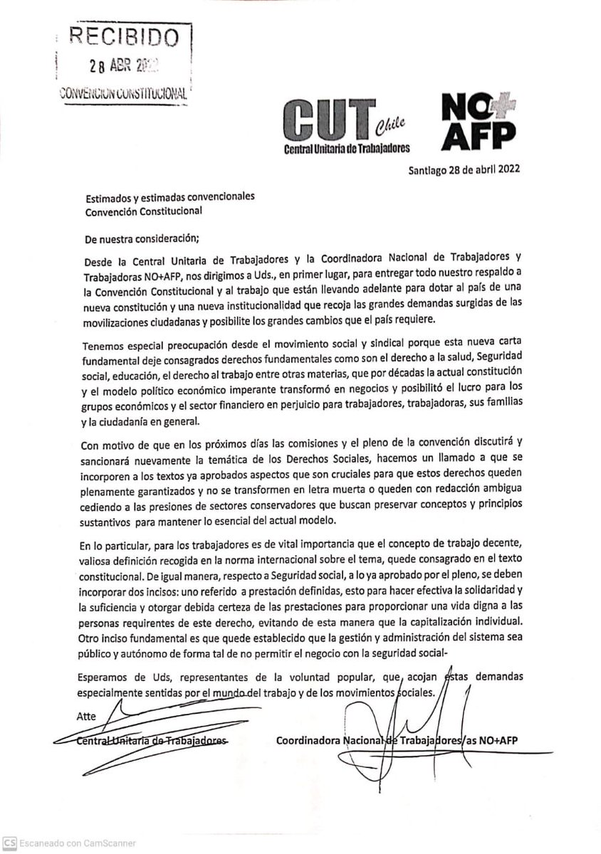 Coordinadora No+AFP tweet media
