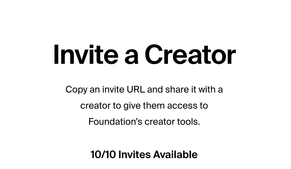 Foundation invites giveaway.
👾👾👾

I will give 1 invite per day to a random person who will RT this post.

10 available.
👾👾👾

#FND #FNDinvite #NFTCommunity #NFTs #NFTGiveaway #NFTGiveaways