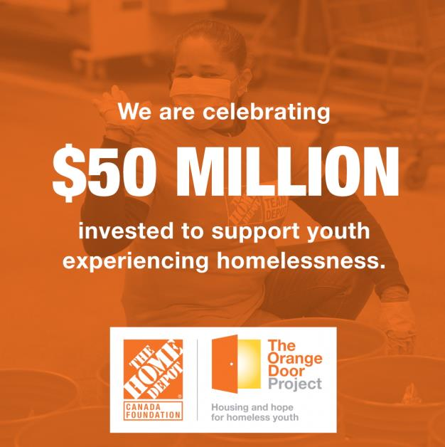 A huge congratulations to <a href="/HomeDepotCanada/">Home Depot Canada</a> for reaching their $50 million pledge commitment! #THDCF50M #OrangeDoorProject  We're thrilled to call them an amazing community partner.