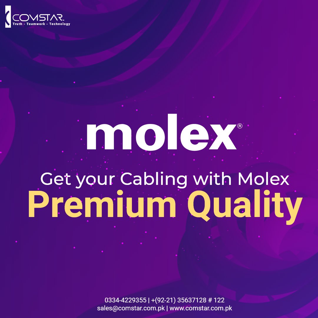 infosyscomstar's tweet image. Molex provides multiple cable options for you to make the correct choice as per your infrastructure requirement.

#Molex #Cabling #Multipleoptions #infrastructure #molexpinout

sales@comstar.com.pk
0334-4229355 | 92-21-35637128 EXT: 122