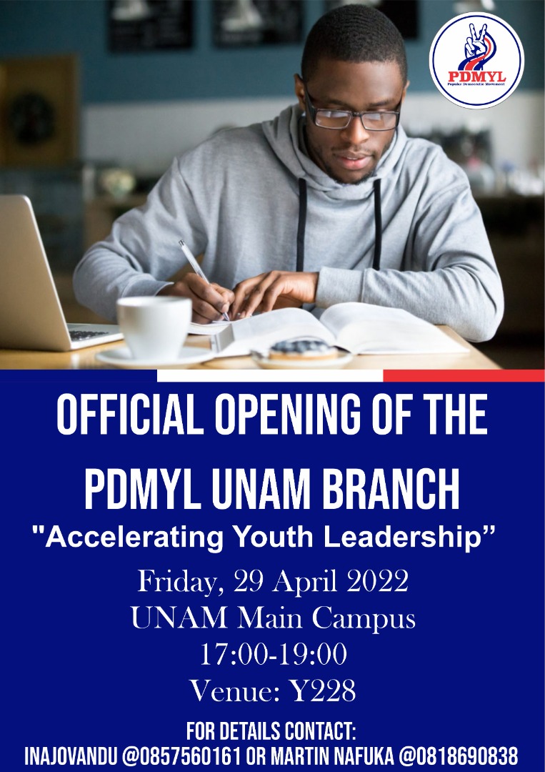 PDMYLNamibia's tweet photo. The PDM Youth League will tomorrow officially open its Branch at the University of Namibia under the theme "Accelerating Youth Leadership"🔥🔥🔥🔥🇫🇷🇫🇷🇫🇷🇫🇷
#LetsMove #PDMYouthLeague #UNAMBranch https://t.co/MxTQ638xfn