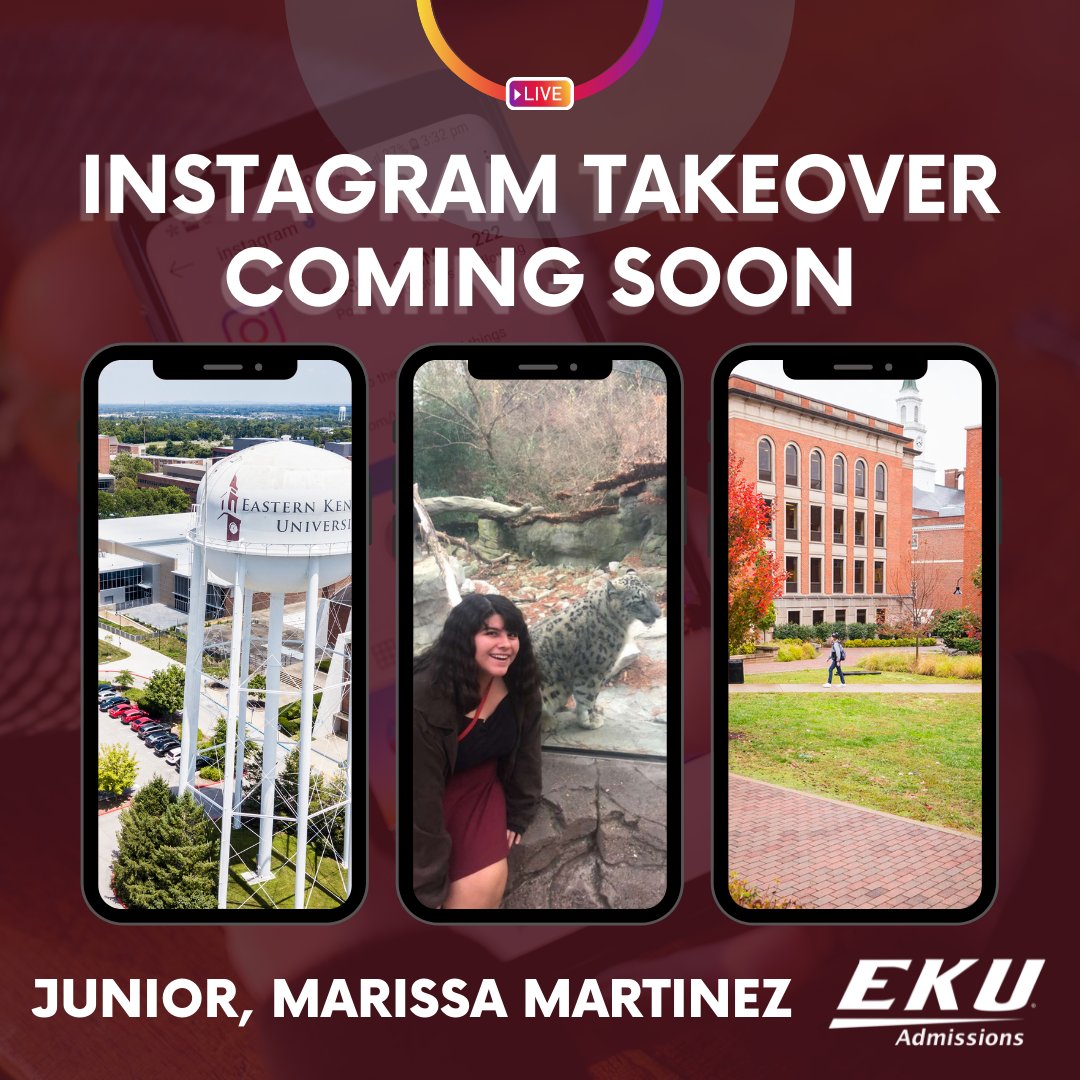Hey #FutureColonels! Ever wonder what its like to be a student on EKU's campus? Tune into our Instagram story next week to watch EKU Junior Marissa Martinez show us a typical day in the life as a Colonel!